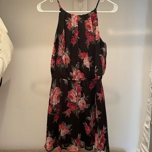 High neck floral dress
